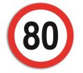 Наклейка "Знак ограничения скорости 80 км/ч" D=200 мм