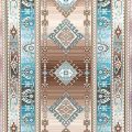 Дорожка ковровая тканная арт. 387 Beige-Blue