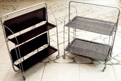 Сервировочный столик на колесиках складной с подставкой для бутылок ССК-Б2/ОР - Мебель Welcome