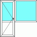 Балконный блок: окно 870 х 1460 мм, дверь 700 х 2100 мм.