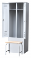 Шкаф для одежды двухстворчатый с приставной скамьей (верх липа)