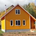 Двухэтажный деревянный дом общей площадью 75 кв. м.
