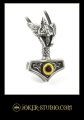 Молот тора скандинавский кулон-амулет мьёльнир с глазом хищной птицы символом свободы и удачи