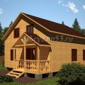 Дом из бруса 7.5*8 м. с крыльцом 3.5*1.3 м.