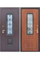 Дверь входная металлическая для дома или коттеджа утепленная с остеклением Ажур