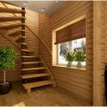 Лестница деревянная для дома и дачи на второй этаж ЛС-01