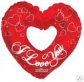 Воздушный шар с гелием на День влюблённых - "Сердце Вензель"