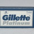 Лезвия для бритья Gillette Platinum. Пачка 5 штук. Колумбия. Лезвия для Т-образной бритвы.