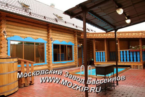 проект открытого бассейна при бане, банный комплекс Краснодар фото