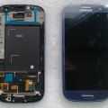 Дисплей Samsung I9300 Galaxy S3 - в сборе с тачскрином, лицевой панелью, Metallic Blue