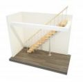 Маршевая внутридомовая межэтажная интерьерная модульная лестница (металл, дерево)