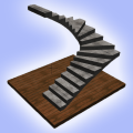 Дуговая бетонная монолитная лестница