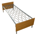 Кровать металлическая одноярусная со спинками из ЛДСП, сетка прокатная пружина "ДКП-1"