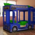 Автобус Лондон синий детская кровать