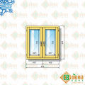 Деревянное окно ОД ОСП 10-10 ПлПп (970х970 мм, в проем 1000х1000 мм) двухстворчатое