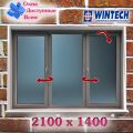 Профиль Wintech Isotech 532: Трехстворчатое поворотное + поворотно-откидное окно 2100 x 1400 мм