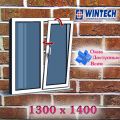 Пластиковые окна: Профиль Wintech Isotech 532: Двухстворчатое поворотно-откидное окно 1300 x 1400 мм