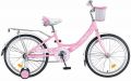 Novatrack 16" GIRLISH LINE, розовый, алюм. рама, тормоз нож, цвет крылья, хром багажник, пер