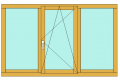 Окно деревянное, Сосна IV-68 (68mm) ОДСIV68ОСПВ1Г2П1-2300*1450