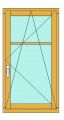 Окно деревянное, Сосна IV-78 (78mm) ОДСIV78ОСПВ1Г0П1-860*1580
