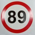 Наклейка "Знак ограничения скорости 89 км/ч" D=200 мм
