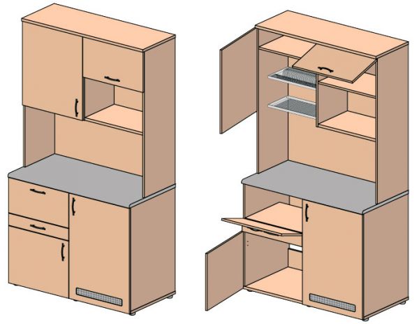 Офисная мини кухня шкаф