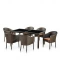 Комплект мебели (иск. ротанг) 6+1 T246A/Y350A-W53 6PCS Brown