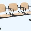 Блок стульев 3-местный, жесткий, не откидывающиеся сиденья, с подлокотниками Модель 253П