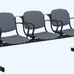 Блок стульев 3-местный, мягкий, не откидывающиеся сидения, с подлокотниками, лекционный 253МПЛ