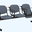Блок стульев 3-местный, мягкий, откидывающиеся сидения, с подлокотниками, лекционный Модель 253МОЛП