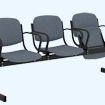 Блок стульев 3-местный, мягкий, откидывающиеся сидения, с подлокотниками 253МОП