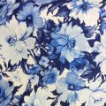 Шелк-шифон сине-голубые цветы Versace
