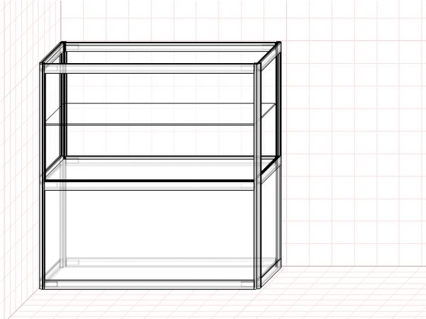 Витрина стеклянная для магазина чертеж