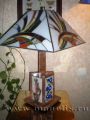 Светильник настольный, витраж и флорентийская мозаика