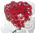 Сердце из 25 роз