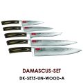 Damascus-Set - набор ножей Damascus (5 ножей) + подставка
