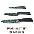 Imari-bl-st-set - Набор ножей Mikadzo Imari (3 ножа)+ подставка