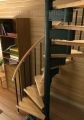 Винтовая внутридомовая межэтажная модульная лестница (металл, дерево)