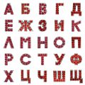 Буквы с красными стразами на ремешок 8 мм
