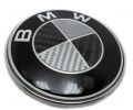 Эмблема чёрная карбоновая в стиле Classic на капот BMW, 1 шт, 82 мм