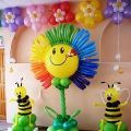 Солнышко с пчелками из воздушных шаров