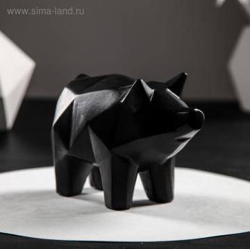 Копилка Свинка оригами чёрный