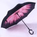 Обратный ветрозащитный зонт Up-brella цветок, розовый