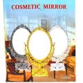 Двустороннее овальное косметическое зеркало с увеличением Cosmetic Mirror 20х31 см, серебро