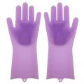 Силиконовые перчатки для мытья посуды Livingenie, серый