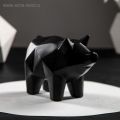 Копилка - Свинка оригами, 13 х 17 см, чёрная