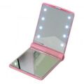 Косметическое карманное зеркало с подсветкой из светодиодов Led Light Mirror, розовое