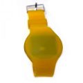 Ультратонкие силиконовые LED часы Nexer круглые, желтые