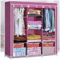 Мобильный тканевый шкаф Storage Wardrobe розовый