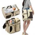 Многофункциональная сумка для мам - детская кровать для путешествий, коричневый-белый
